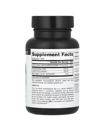 Дииндолилметан, 200мг, DIM, Source Naturals, 30 таблеток