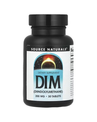 Дииндолилметан, 200мг, DIM, Source Naturals, 30 таблеток