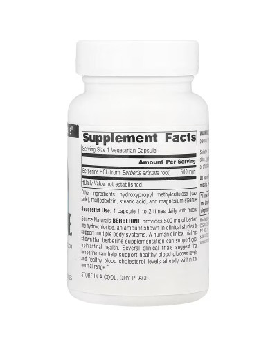 Берберін, 500 мг, Berberine, Source Naturals, 30 вегетаріанських капсул Берберін, 500 мг, Berberine, Source Naturals, 30 вегетаріанських капсул