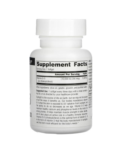 Витамин D-3, 10000 МЕ, Vitamin D-3, Source Naturals, 60 гелевых капсул Витамин D-3, 10000 МЕ, Vitamin D-3, Source Naturals, 60 гелевых капсул