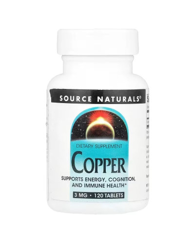 Мідь, 3 мг, Copper, Source Naturals, 120 таблеток