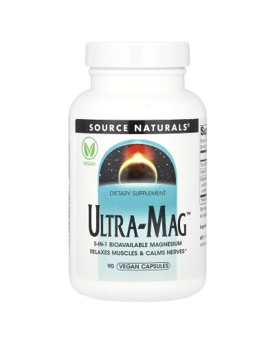 Ультра Магній та Вітамін B6, Ultra-Mag, Source Naturals, 90 веганських капсул