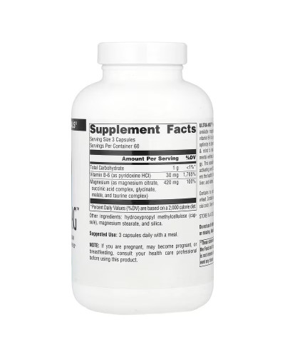 Ультра Магній та Вітамін B6, Ultra-Mag, Source Naturals, 180 веганських капсул