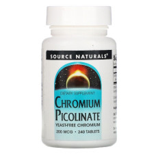 Хром Пиколинат 200мкг, Source Naturals, 240 таблеток