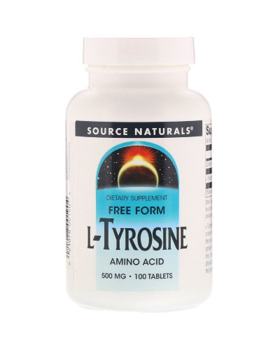 L-Тирозин 500 Мг, L-Tyrosine, Source Naturals, 100 Таблеток