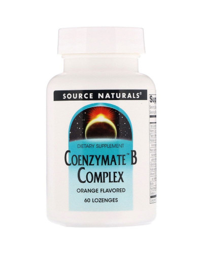 Коензим В-Комплексу, Апельсиновий смак, Source Naturals, 60 таблеток для розсмоктування