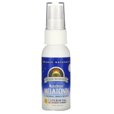 Спрей для Легкого Засыпания на Основе Мелатонина, Вкус Апельсина, Source Naturals, 59 мл