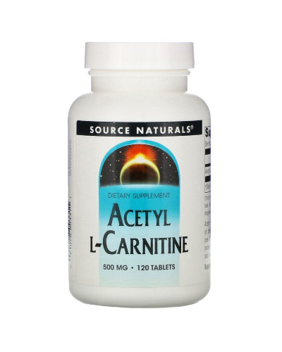 Ацетил L-Карнитин 500 мг, Acetyl L-Carnitine, Source Naturals, 120 таблеток