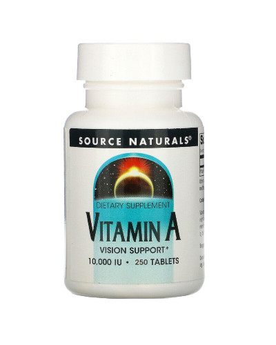 Вітамін А 10000 IU, Source Naturals, 250 таблеток