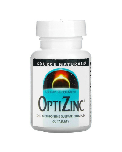 ОптиЦинк, 30 мг, OptiZinc, Source Naturals, 60 таблеток
