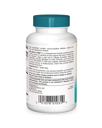 Вітамін С-1000, Wellness, Source Naturals, 50 таблеток Вітамін С-1000, Wellness, Source Naturals, 50 таблеток