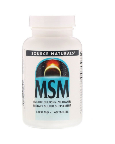 МСМ 1000мг з Вітаміном С, Source Naturals, 60 таблеток