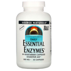 Эфирные Энзимы 500мг, Source Naturals, 60 гелевых капсул