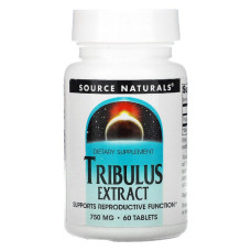УЦЕНКА Экстракт Трибулуса, 750 мг, Source Naturals, 60 таблеток (повреждена этикетка)