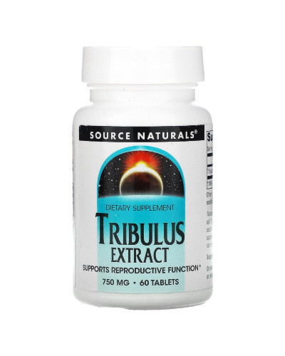 УЦІНКА Екстракт Трібулуса, 750 мг, Source Naturals, 60 таблеток (пошкоджено етикетку)