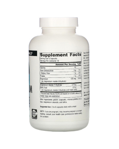 Магній + Яблучна Кислота 3750 мг, Source Naturals, 100 капсул Магній + Яблучна Кислота 3750 мг, Source Naturals, 100 капсул