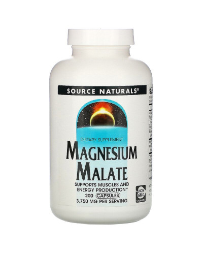 Магний малат, Magnesium Malate, Source Naturals, 200 капсул