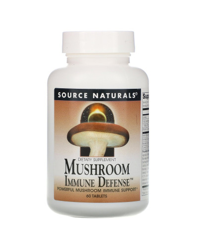 Комплекс из 15 Разновидностей Грибов, Mushroom Immune Defense, Source Naturals, 60 таблеток