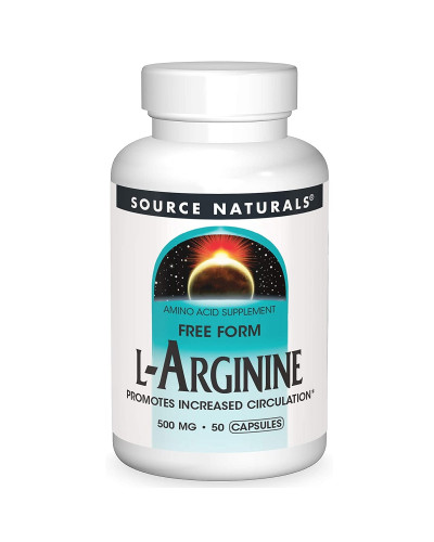 L-Аргінін 500мг, L-Arginine, Source Naturals, 50 капсул