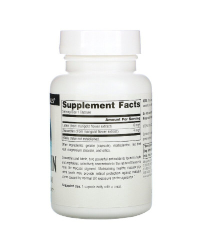 Зеаксантин c Лютеином 10 мг, Source Naturals, 60 капсул