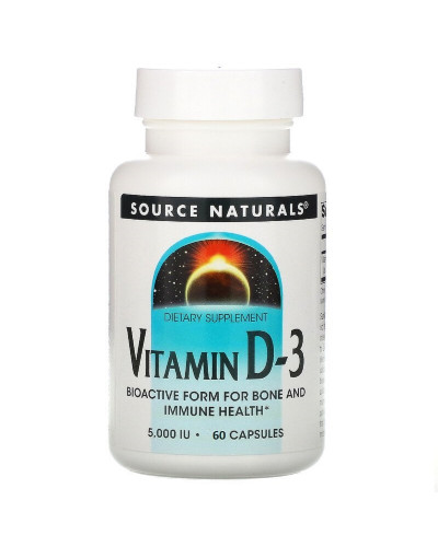 Вітамін D3 5000 МО, Vitamin D3, Source Naturals, 60 капсул