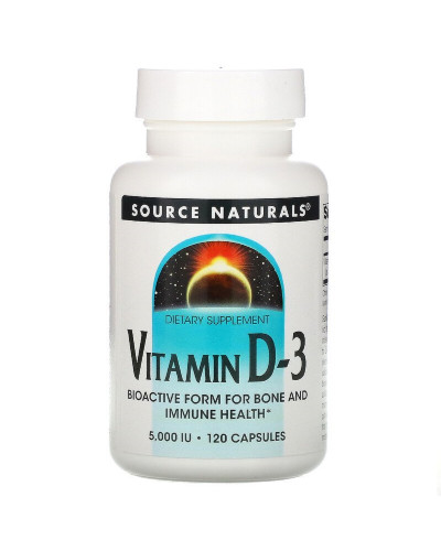 Вітамін D3 5000 МО, Vitamin D3, Source Naturals, 120 капсул
