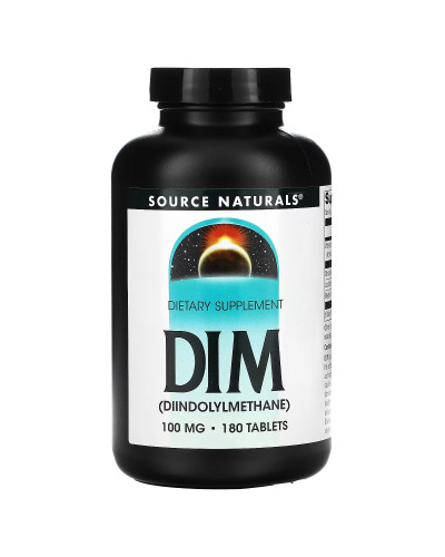 Діиндолілметан, 100мг, DIM, Source Naturals, 180 таблеток