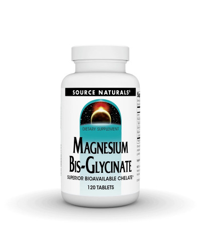 Магній Бісгліцинат, Magnesium Bis-Glycinate, Source Naturals, 120 таблеток