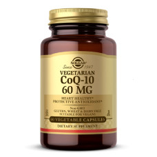 Вегетарианский Коэнзим Q-10, 60 мг, Vegetarian CoQ-10, Solgar, 60 вегетарианских капсул
