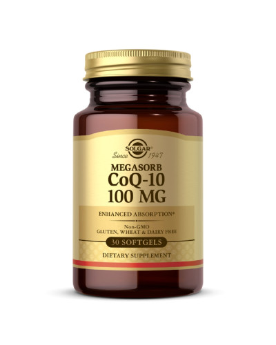 Коэнзим Q-10, Megasorb CoQ-10, 100 мг, Solgar, 30 гелевых капсул