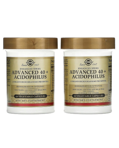 Пробіотики, Advanced 40+ Acidophilus, Solgar, 120 капсул