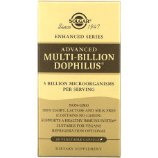 Комплексные Пробиотики Дофилус, Advanced Multi-Billion Dophilus, Solgar, 60 капсул