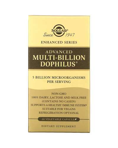 Комплексні Пробіотики Дофілус, Advanced Multi-Billion Dophilus, Solgar, 60 капсул