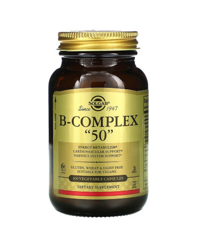 Вітаміни B-комплекс, B-Complex "50", Solgar, 100 вегетаріанських капсул