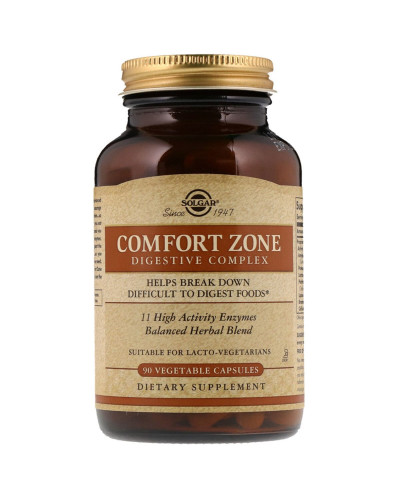 УЦЕНКА Комплекс для пищеварения Comfort Zone Digestive Complex, Solgar, 90 вегетарианских капсул (мятая коробка)