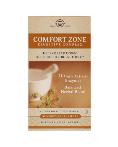 УЦЕНКА Комплекс для пищеварения Comfort Zone Digestive Complex, Solgar, 90 вегетарианских капсул (мятая коробка)