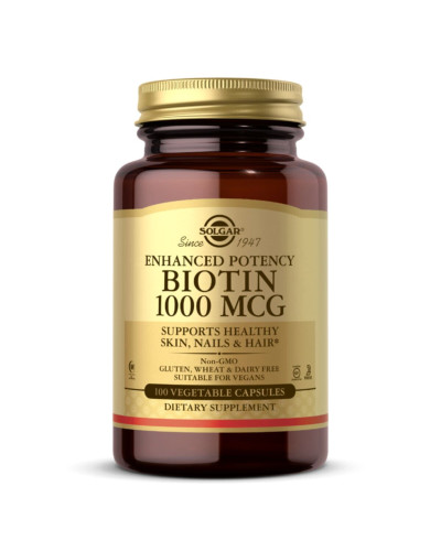 Біотин (В7) 1000 мкг, Biotin, Solgar, 100 вегетаріанських капсул