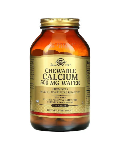 Кальцій, 500 мг, Chewable Calcium, Solgar, 120 жувальних таблеток