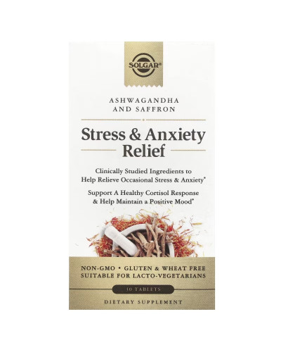 Зняття стресу та тривоги, Stress & Anxiety Relief, Solgar, 30 таблеток
