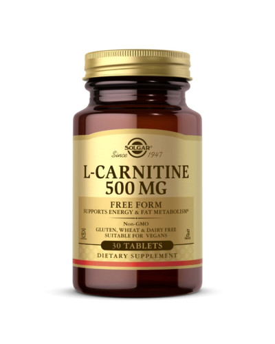 L-Карнітин, 500 мг, L-Carnitine, Solgar, 30 таблеток