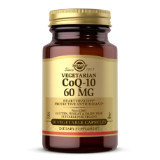Вегетарианский Коэнзим Q-10, 60 мг, Vegetarian CoQ-10, Solgar, 30 вегетарианских капсул