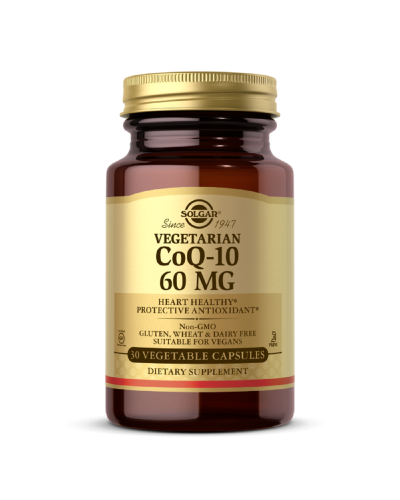Вегетаріанський Коензим Q-10, 60 мг, Vegetarian CoQ-10, Solgar, 30 вегетаріанських капсул