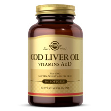 Витамины A и D из печени норвежской Трески, Cod Liver Oil & Vitamins A&D, Solgar, 100 желатиновых капсул