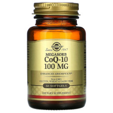 Коэнзим Q-10, Megasorb CoQ-10, 100 мг, Solgar, 60 капсул