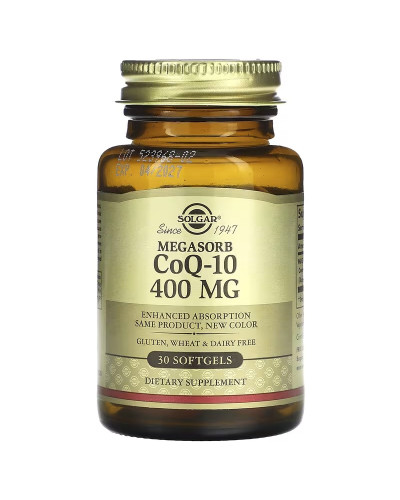 Коэнзим Q-10, 400 мг, Megasorb CoQ-10, Solgar, 30 гелевых капсул