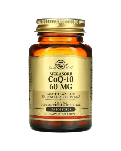 Коэнзим Q-10, Megasorb CoQ-10, 60 мг, Solgar, 120 капсул