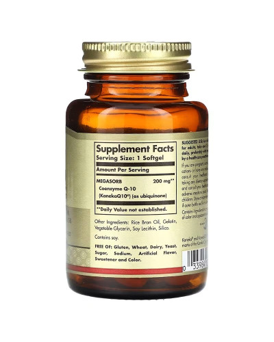 Коэнзим Q-10, 200 мг, Megasorb CoQ-10, Solgar, 60 гелевых капсул