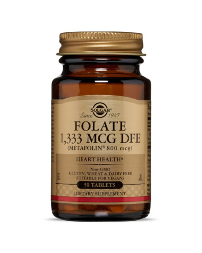 Фолат, 800 мкг, Folate, Solgar, 50 таблеток