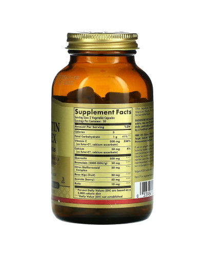 Комплекс Кверцетину з Вітаміном С, Quercetin Complex with Ester-C Plus, Solgar, 100 вегетеріанських капсул
