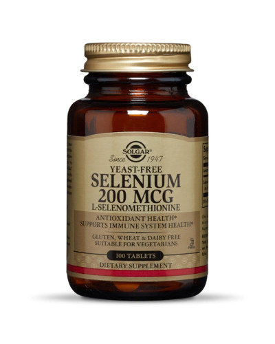 Селен, ( Селенометионин), Selenium, Yeast-Free, Solgar, 200 мкг, 100 таблеток